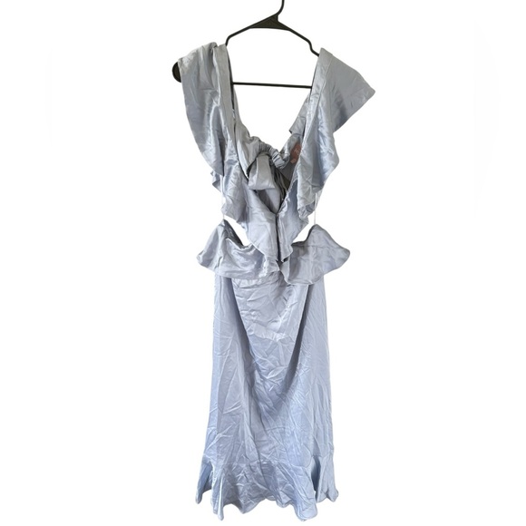 Show Me Your Mumu NEW Zoey Dress in Steel Blue Satin - Picture 5 of 8